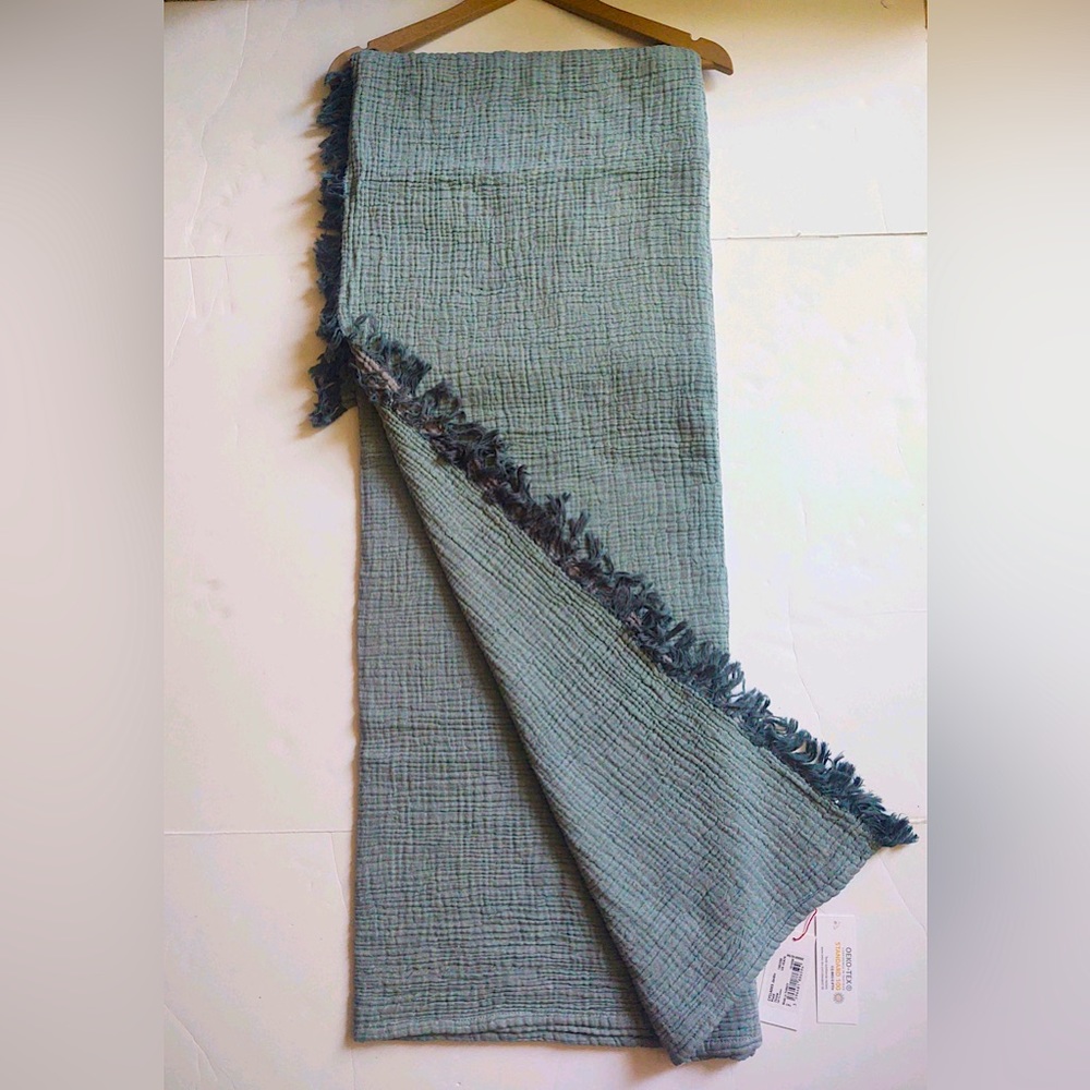 🎁Olivier Desforges Throw Blanket - Cotton CYCLADES Jardin Plaid - 2000016788